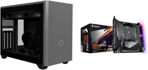 Cooler Master NR200P MAX SFF Small Form Factor Mini-ITX Case & GIGABYTE B550I AORUS PRO AX, AM4 AMD/B550/Mini-Itx/Dual M.2/SATA 6Gb/s/USB 3.2 Gen 1