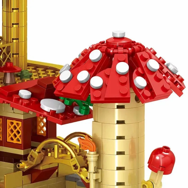 Creator MOC Glossy Ganoderma Mushroom Hotel MINI Bricks Toy