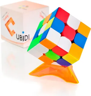 CUBIDI® Magic Cube 3x3 - Speed Cube 3x3 - Durable and Stickerless - Travel Games and Car Game for 8  Year Old Boys and Girls - Brain Teasers Puzzles.