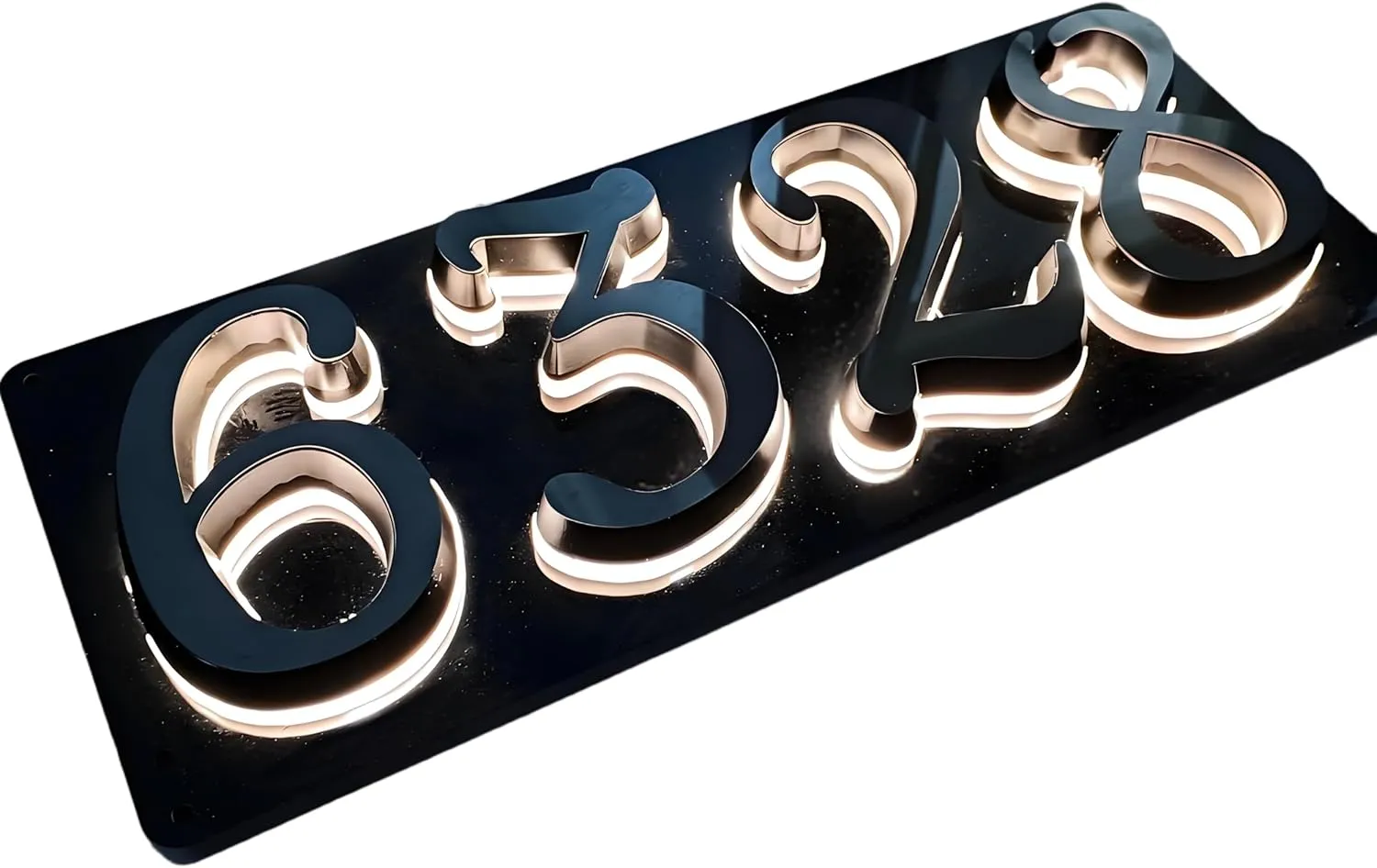 Custom Backlit House Numbers Lumineuse House Number Lighted LED Address Number Sign Light Up Home Number Easy Install (5 Numbers)