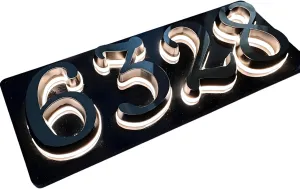 Custom Backlit House Numbers Lumineuse House Number Lighted LED Address Number Sign Light Up Home Number Easy Install (5 Numbers)