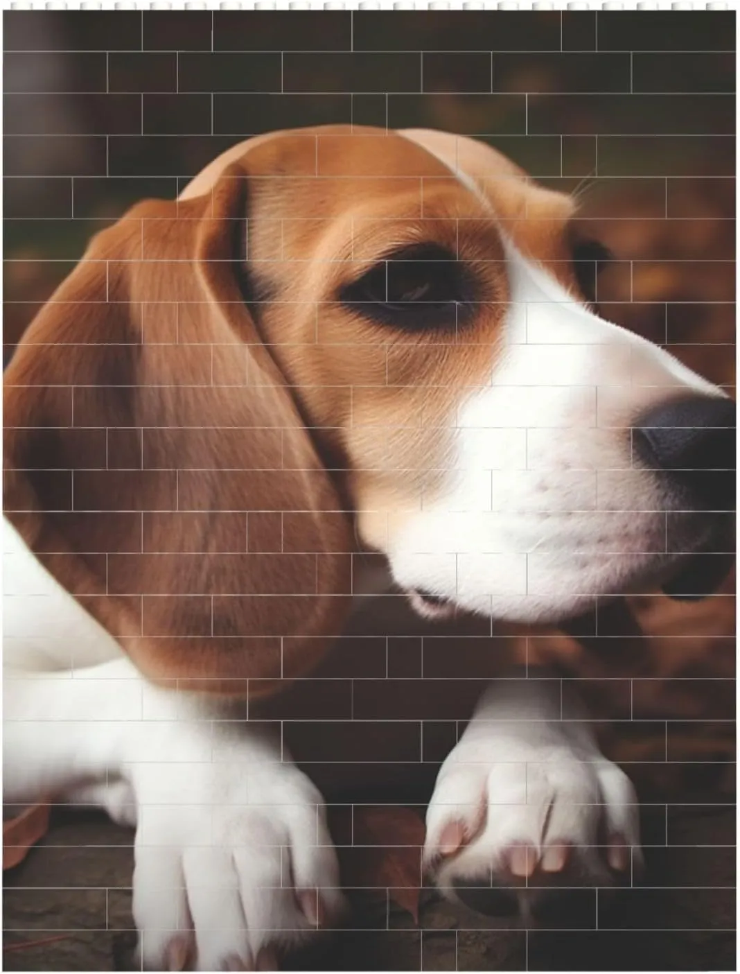 Cute Beagle Building Block Puzzle Personalized Building Bricks for Adults Square Shaped Block Puzzle Building Brick Block Puzzles Valentine's Day Gifts for Home Decor Brick Puzzle