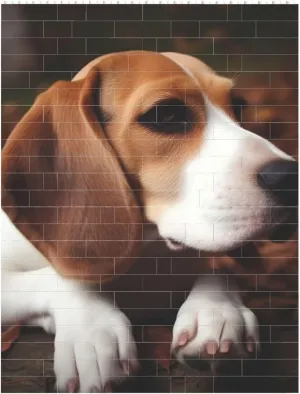 Cute Beagle Building Block Puzzle Personalized Building Bricks for Adults Square Shaped Block Puzzle Building Brick Block Puzzles Valentine's Day Gifts for Home Decor Brick Puzzle