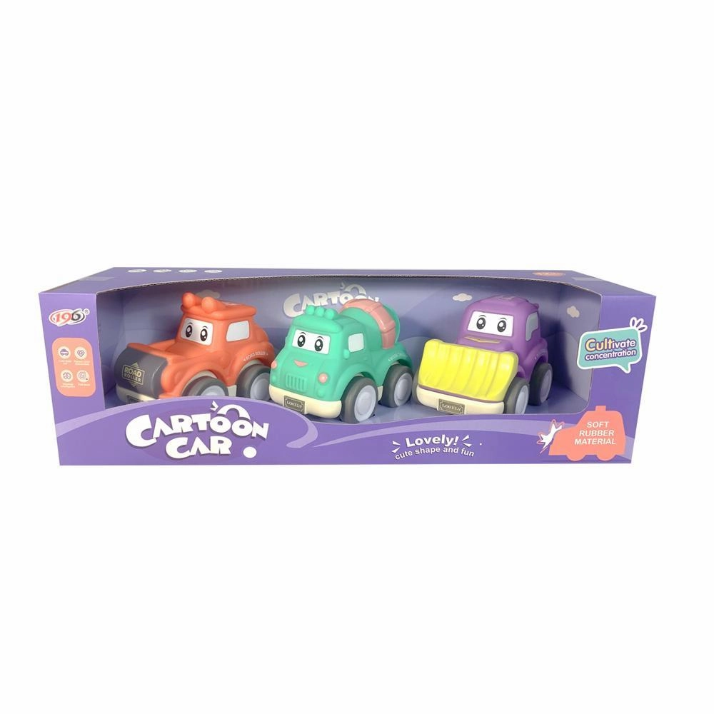 Cute Critters Pull-Back Cartoon Cars - Set of 6