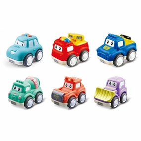 Cute Critters Pull-Back Cartoon Cars - Set of 6