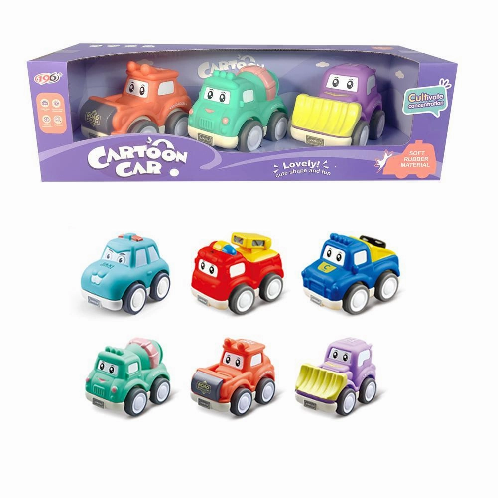 Cute Critters Pull-Back Cartoon Cars - Set of 6