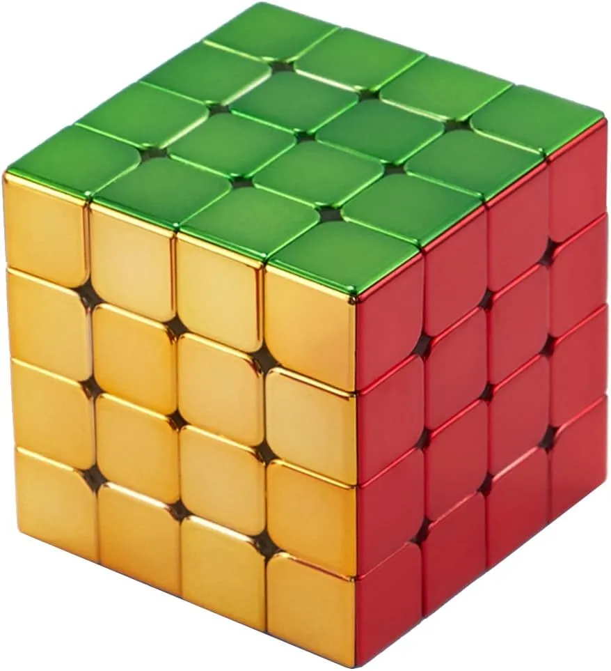 Cyclone Boys 4x4 Speed Cube Magnetic Stickerless Reflective Mirror Reflective, Magic Cube Puzzle Toys