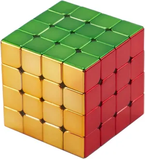 Cyclone Boys 4x4 Speed Cube Magnetic Stickerless Reflective Mirror Reflective, Magic Cube Puzzle Toys