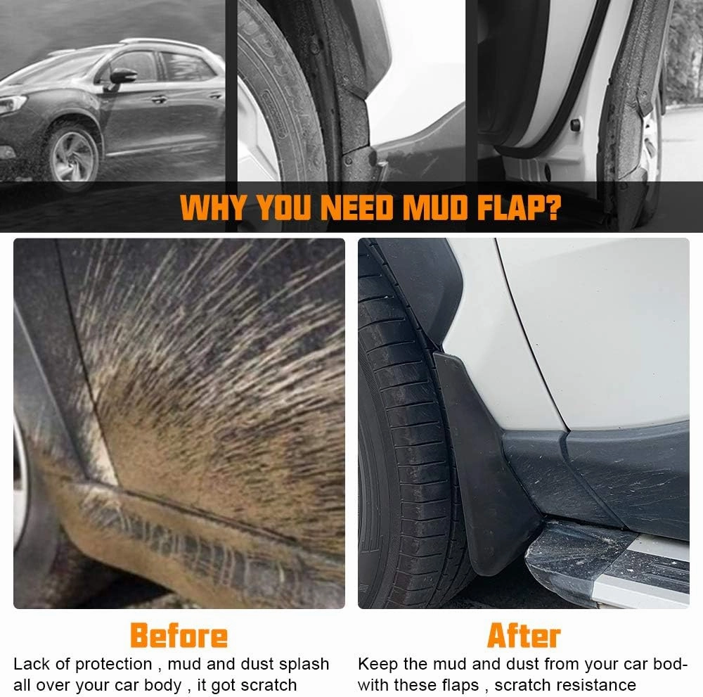 D-Lumina RAV-4 Mud Flaps Compatible with Toyota RAV4 2019 2020 2021 2022 2023 2024 2025 (NOT for Adventure, RAV4 Prime, TRD Off-Road) - Front & Rear Mudflaps, Mudguards, Splash Guards