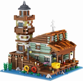 DAHONPA Old Fishing Village Store Micro Mini Building Blocks, Architecture House Building Toy and Popular Gift for Fans of The Outdoors (2689 Pieces), Gift for Kids and Adults