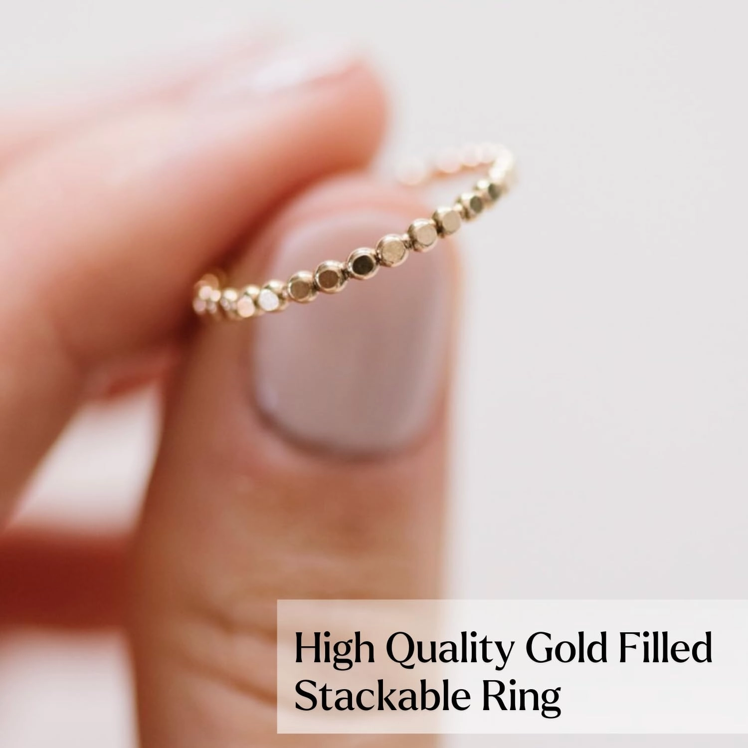 Dainty14k Gold Filled Rings For Women & Girls Thin Stacking Ring | Non-Tarnish Simple & Minimalist Gold Ring | Gold Band | Trendy Gifts for Mom, Sister, Friend (5)
