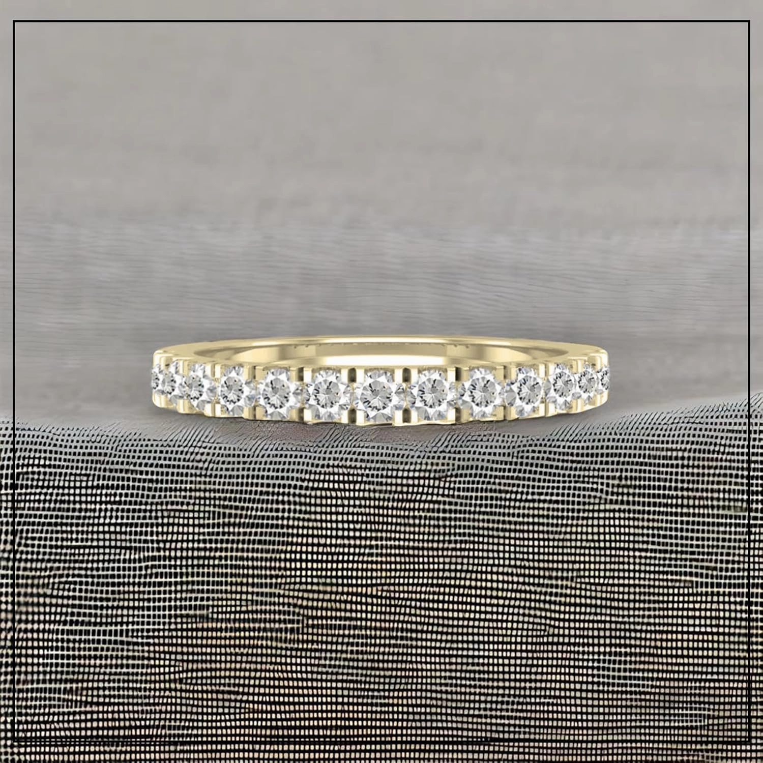 Dazzlingrock Collection Round Lab Created White Sapphire Half Eternity Stackable Wedding Band for Women in 18K Solid Gold
