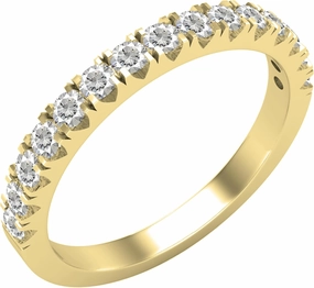 Dazzlingrock Collection Round Lab Created White Sapphire Half Eternity Stackable Wedding Band for Women in 18K Solid Gold
