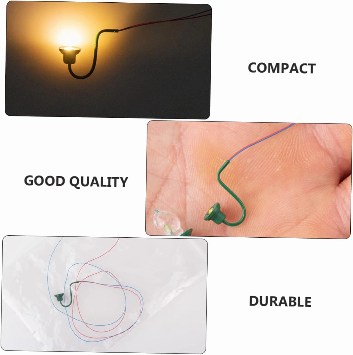 DECHOUS 3sets Miniature Wall Lamp Model Lights Miniature DIY Stuff Warm White Sand Lamp Scene Unique Design Safe Edges 10pcs*3