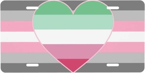 Demigirl Abro-Pride Flag LGBTQ License Plate Cover Decorative Front Aluminum Custom Frame for Men Women 6 X 12 Inch