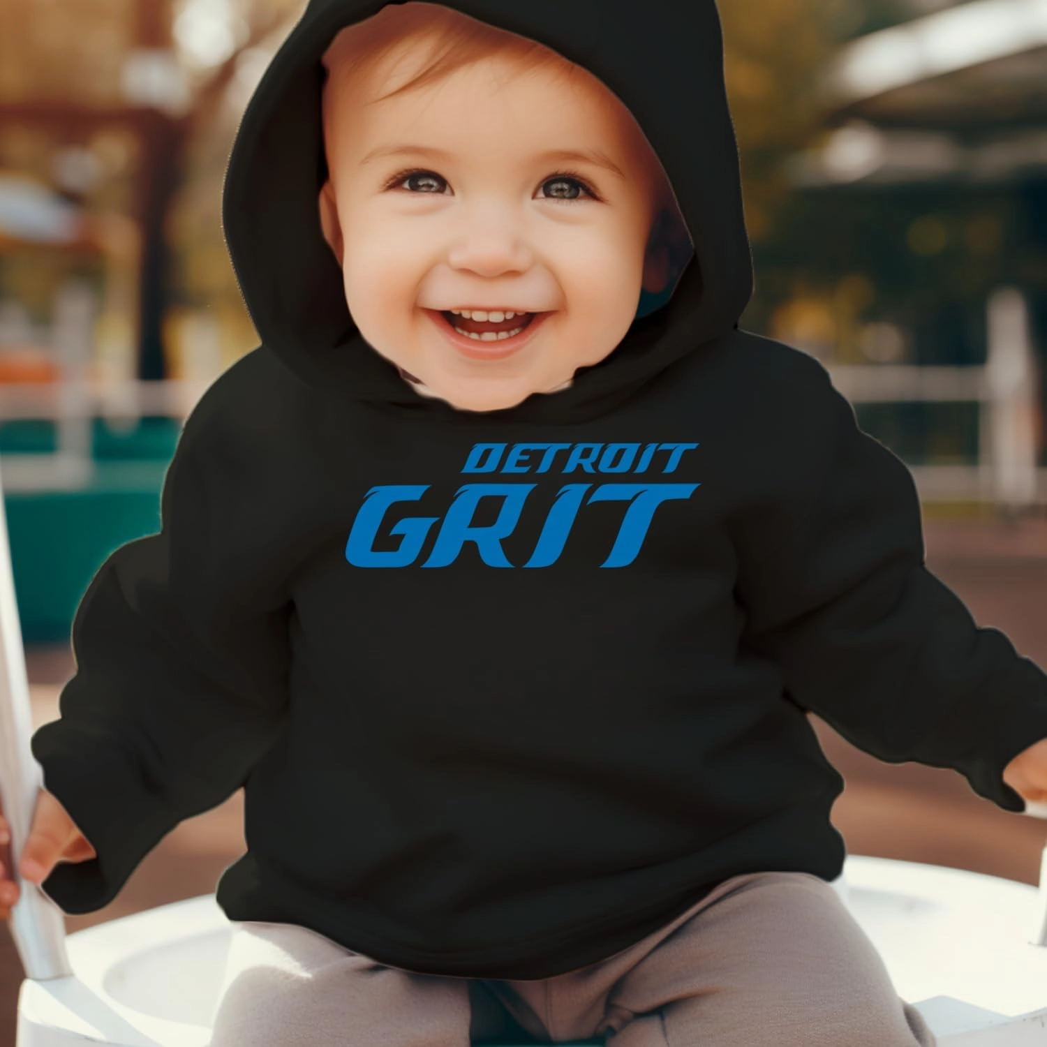 Detroit Grit Football Toddler-Sized Hoodie, Soft Fleece, Adorable