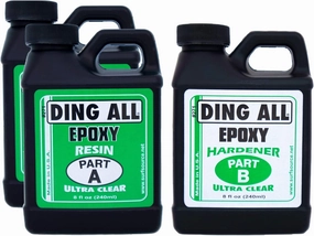 Ding All 24 Ounces Epoxy Resin Kit with 2 Parts Resin to 1 Part hardener For Surfboard Construction, Ding Repairs, and Other Epoxy Repair Projects