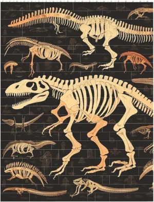 Dinosaur Skeleton Print Building Block Puzzle Personalized Building Bricks for Adults Block Puzzle Building DIY Brick Block Puzzles Valentine's Day Gifts for Home Decor Brick Puzzle