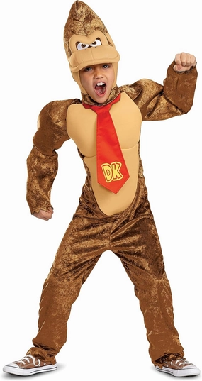 Disguise Boys Donkey Kong Costume, Official Super Mario Bros Deluxe Kids Costume With Headpiece