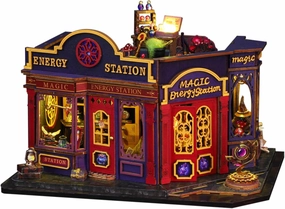 DIY Miniature House Kit, Mini House Building Kit with LED & Music Movement, DIY Miniature Kit for Adults Teen, Dollhouse Kit, Magic Energy Station