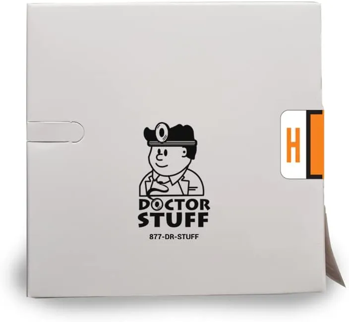 Doctor Stuff - File Folder Labels, Alphabet Letter H, File Doctor - FDAV Series Compatible Alpha Stickers, Orange, 1" x 1-1/4", 500/Roll