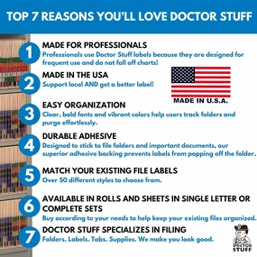 Doctor Stuff - File Folder Labels, Alphabet Letter H, Barkley FACPM - ACPM Series Compatible Alpha Stickers, Lime, 1" x 1-1/2", 500/Roll