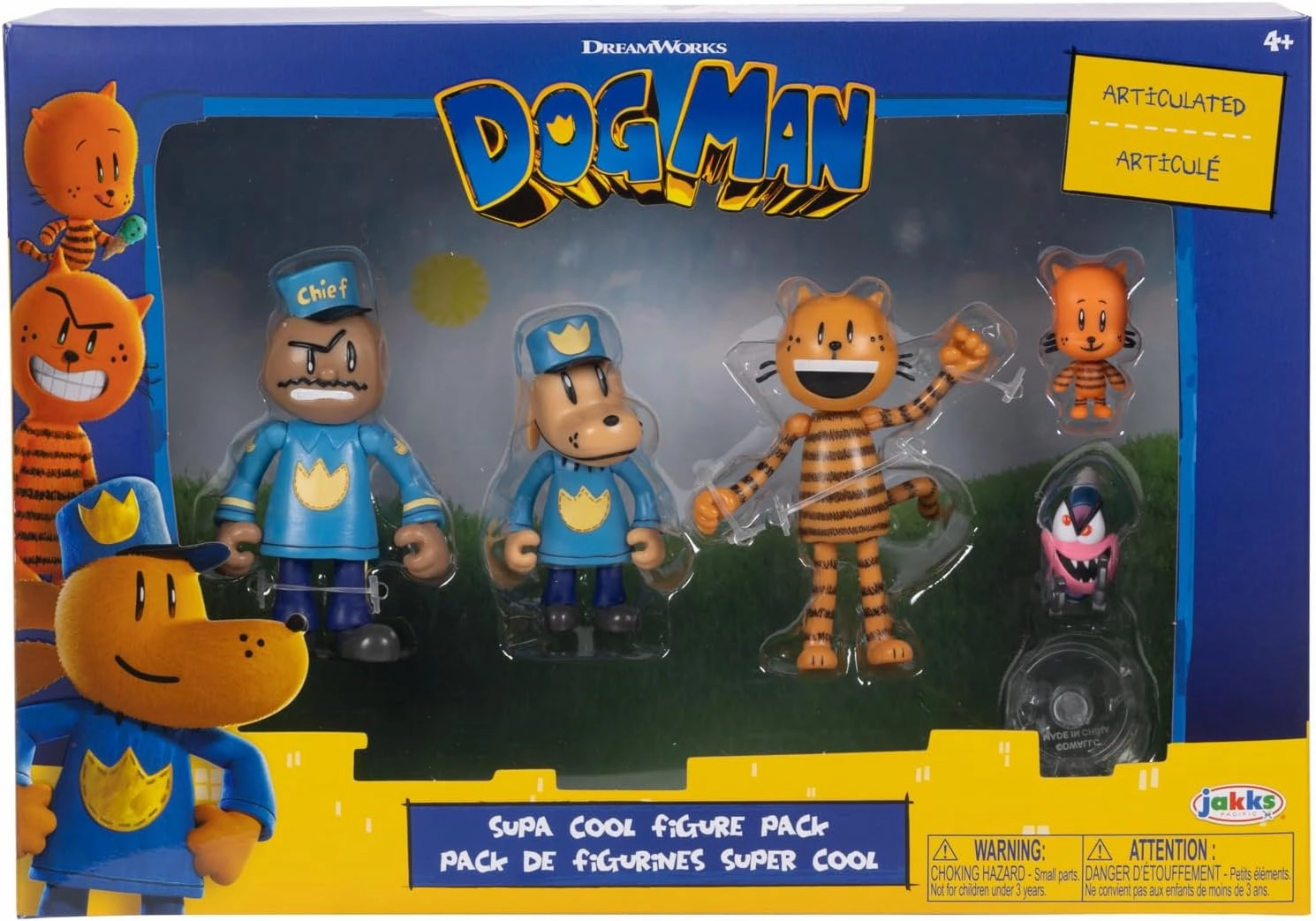 Dog Man Movie Action Figures Multipack Set, Includes 2.5 Inch Scale Figures - Inspired by The Dog Man Movie Toys, Lil Petey, Petey, Chief, and Flippy!
