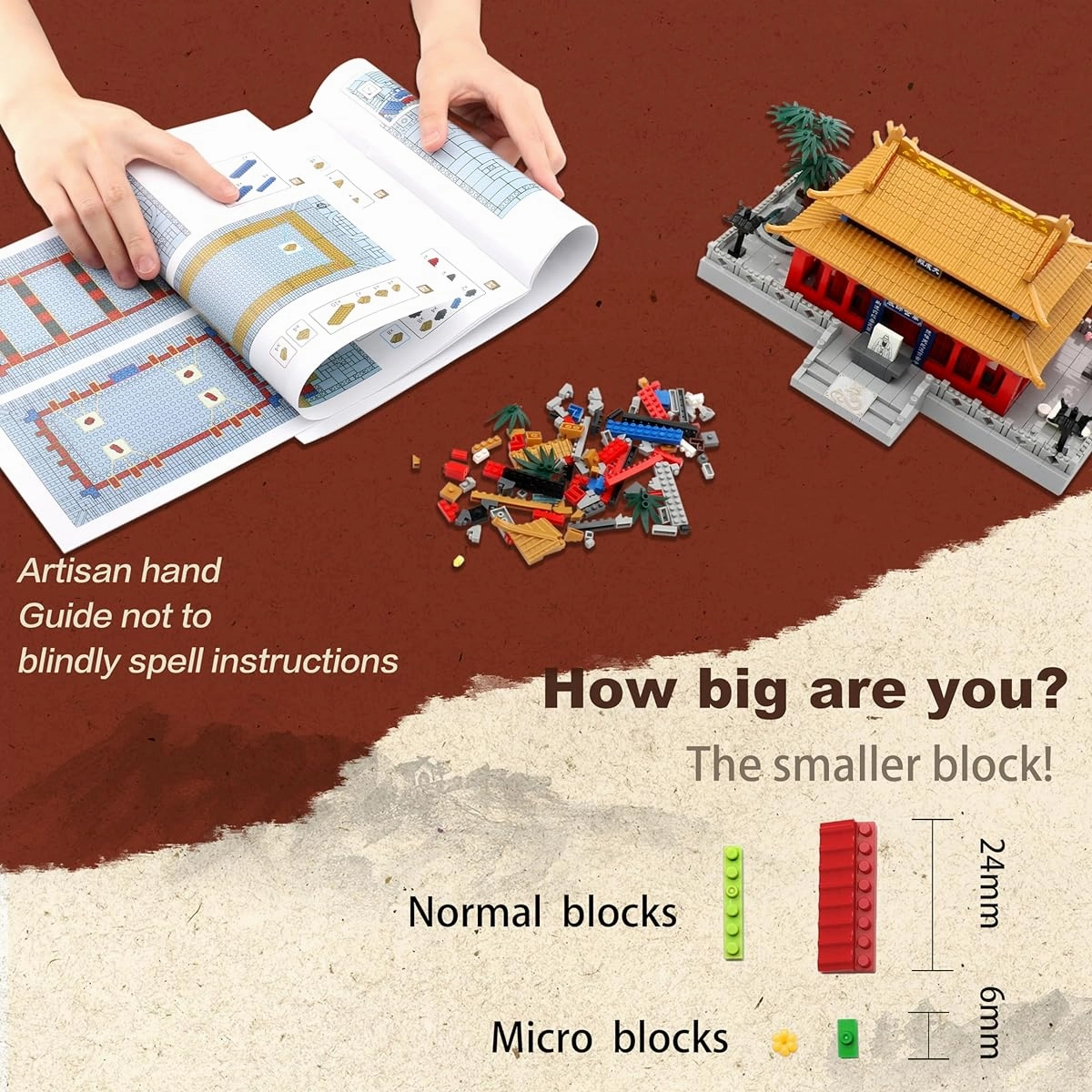 DOLBLOCK Micro Building Blocks Set Chinese Architecture Mini Bricks Decoration DIY Toy Gift for Adults and Kids Ages 14  - Confucius Institute