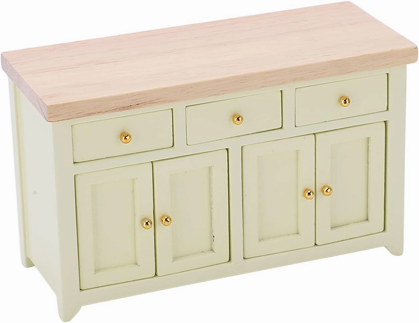 Dollhouse Cabinet, Dollhouse Cabinet 1:12 Scale Living Room Miniature Birch Dollhouse Storage Cabinet(Cream Color)