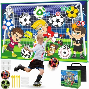 Dr.Rapeti Soccer Ball Game Set for Kids Soccer Goal Game Mini Soccer Toy Game Set Indoor Outdoor Backyard Game Toddlers Gift Kids Gift for 3-10 Years Old Boys Toy