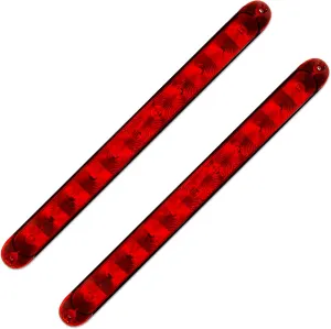 Dream lighting 15 inch 11 LED Red LED Trailer Light Bar Dual Brightness for RV Trailer Pickup Exterior Running Brake Turn Signal Lights IP65 Waterproof Pack of 2