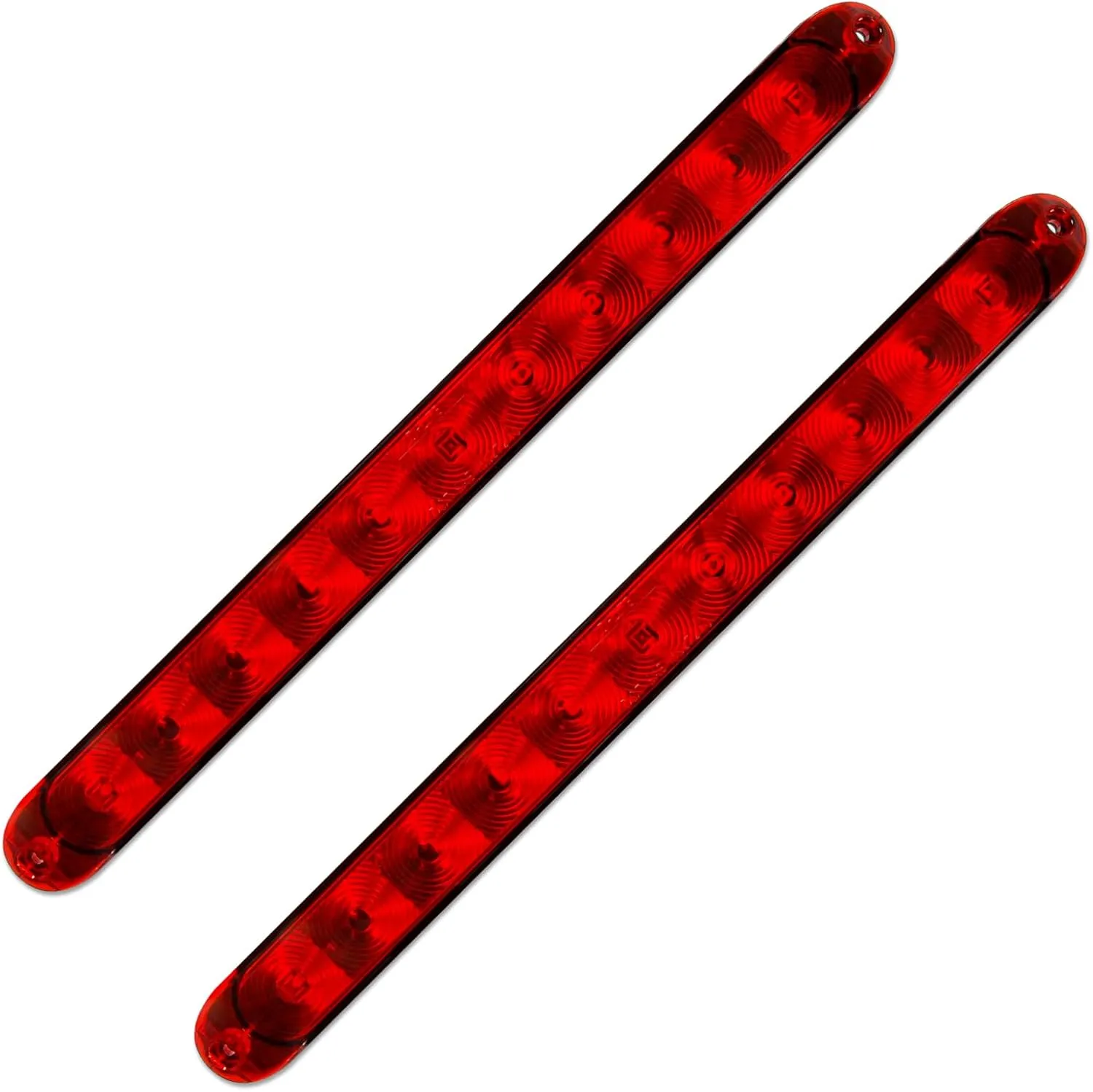 Dream lighting 15 inch 11 LED Red LED Trailer Light Bar Dual Brightness for RV Trailer Pickup Exterior Running Brake Turn Signal Lights IP65 Waterproof Pack of 2