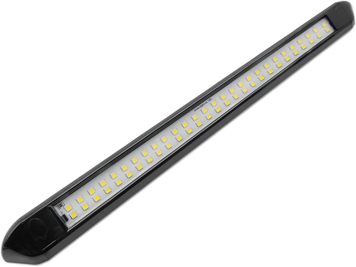 Dream lighting RV Awning Lights Camper Outside Porch Light Trailer Exterior LED Flood Light Bar 800 Lumen White Lighting 22inch 12v, No Switch