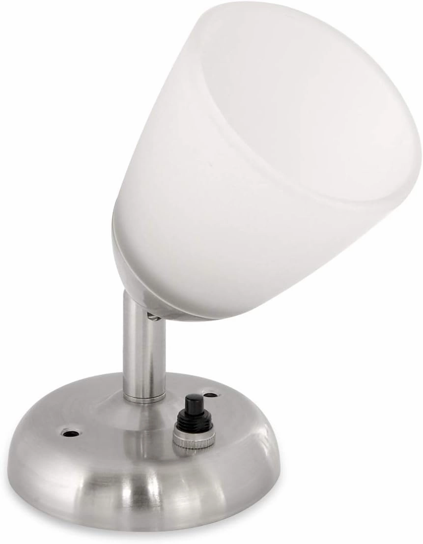 Dream lighting RV Interior 12 Volt LED Reading Lights with Switch Glass Shade Bedside Wall Sconce for Trailer Camper Wall Mount Spot Light, 3W 6000K White Lighting, 3.2x5.7 inch, Pack of 2
