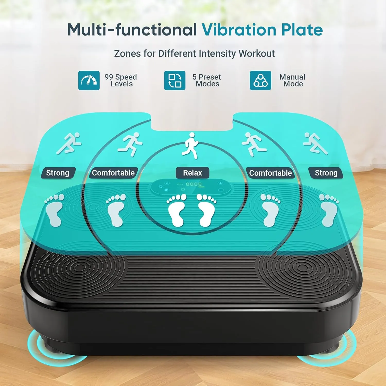 Dripex Vibration Plate Exercise Machine, Power Vibrating Plate for Lymphatic Drainage Weight Loss, Whole Body Workout Vibration Plates Fitness Platform, Fat Burner Shake Plate Equipment for Women Men