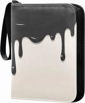 Dripping Paint Texture Card Binder 4 Pocket, Fits 400 Cards,Trading Card Binder with Sleeves, Waterproof Sports Card Binder with Zip Collectible Trading Card Albums for Collectible Game Cards MTG TCG