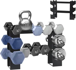 Dumbbell Rack Stand Only - Barbell Iron Weight Rack for Small Dumbbells - Dumbbell Rack with Handle for Home Gym Workout