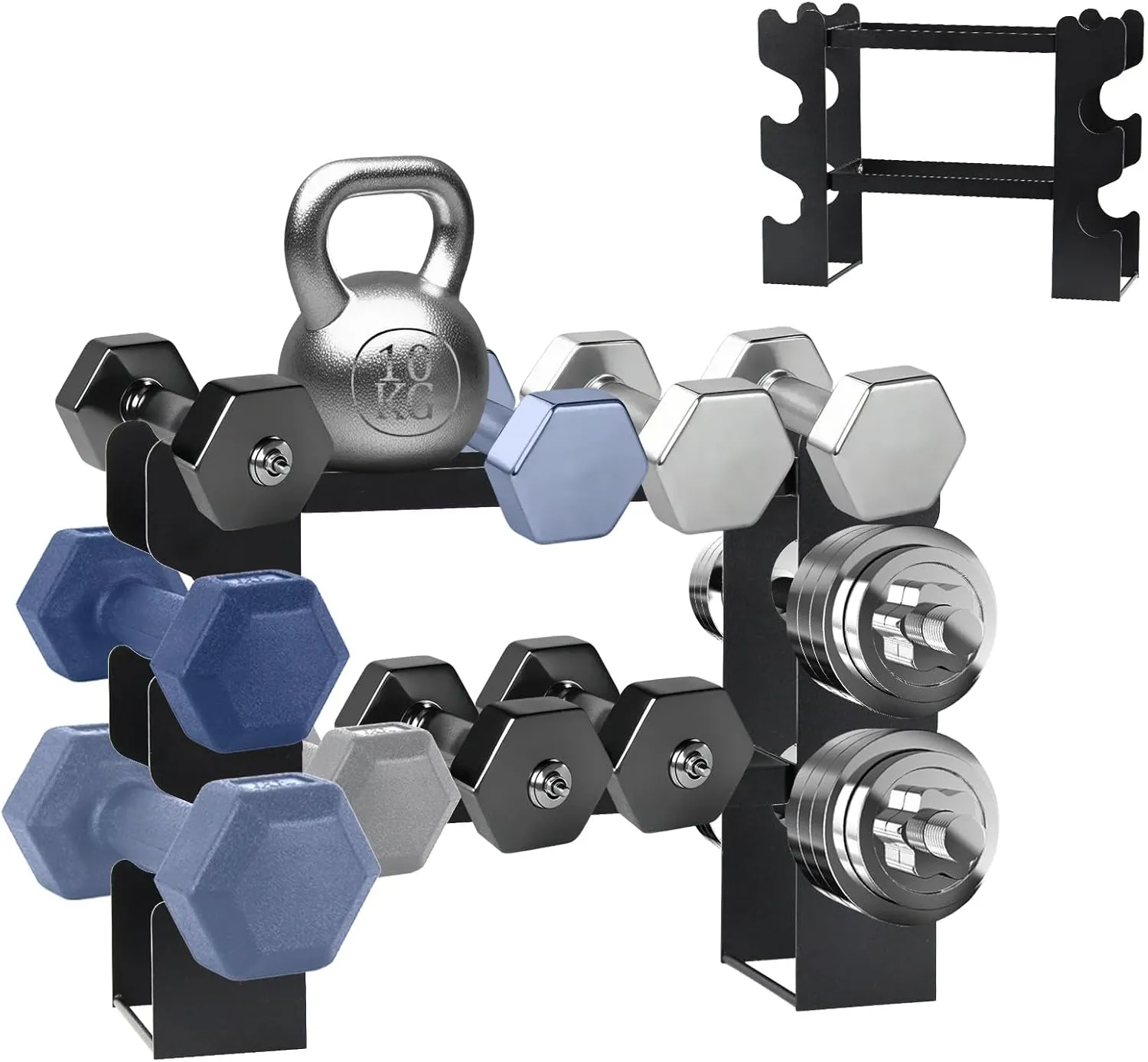 Dumbbell Rack Stand Only - Barbell Iron Weight Rack for Small Dumbbells - Dumbbell Rack with Handle for Home Gym Workout