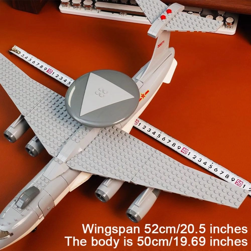 Early Warning Aircraft Air Force Building Block Set,Military Fighter Air Force,WW2 Military Airplanes Model,Aircraft Plane Brick Building Set Toy Gifts for Kids and Adults,199PCS