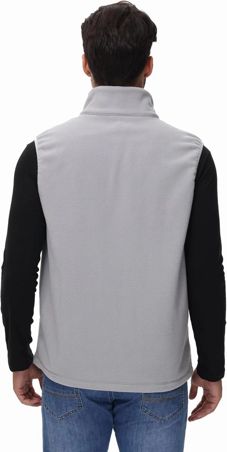 Eco-Friendly Fleece Vest, Soft Anti-Pilling with Zippered Pockets for Camping Office, Lightweight Sleeveless Jacket