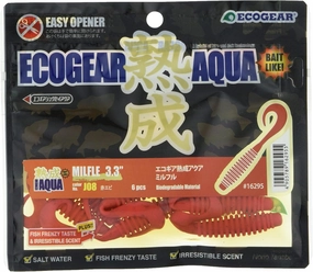 Eco Gear (Ecogear) Worm Aged Aqua Mill Full 3.3" J08 Red Shrimp.