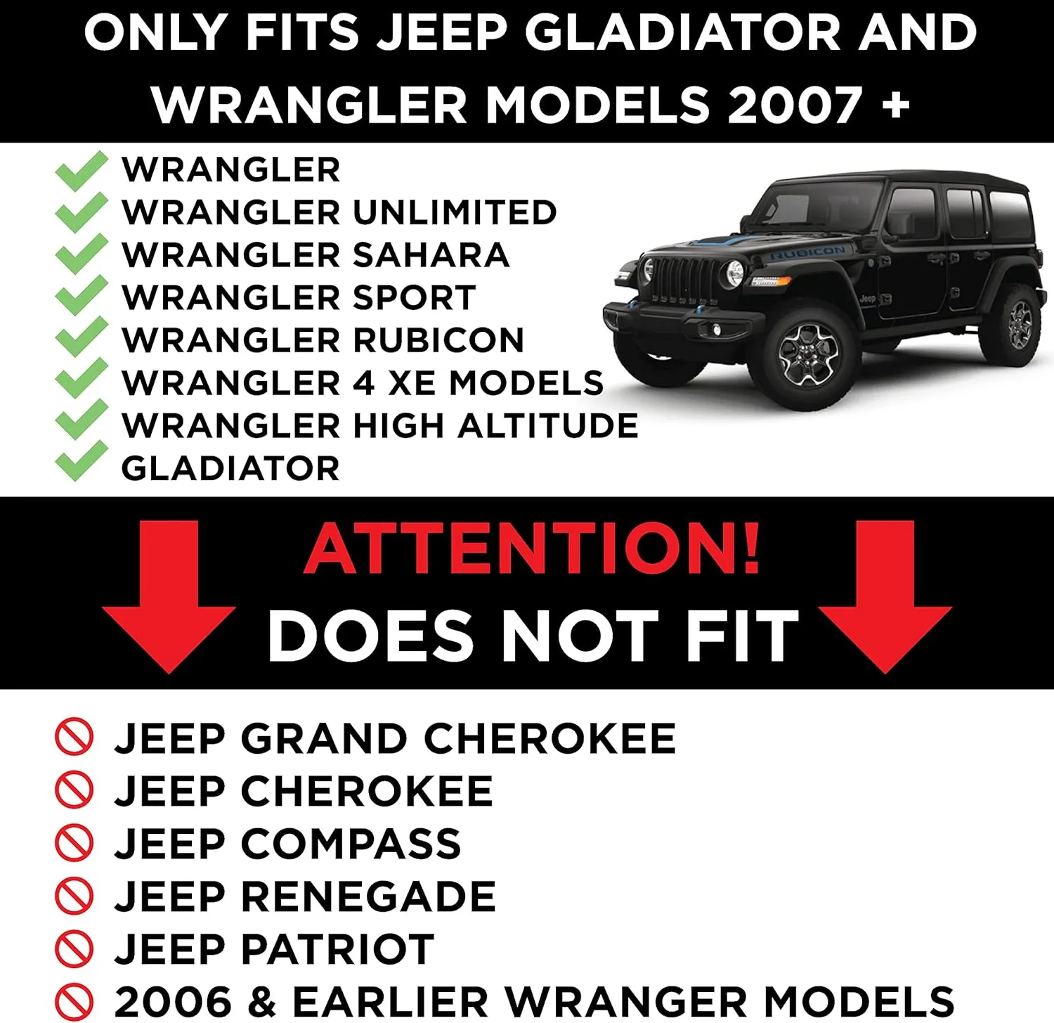 EcoAuto Badass Bullet Antenna® for Jeep Wrangler JK/JL (2007 ) & Gladiator – Anti-Theft, Durable Truck Antenna – Jeep Accessory (American Flag)