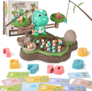 Educational Science Kits Dinosaur Balance Math Activity Toys with Two Fishing Function for 3 4 5 Kid Toddler