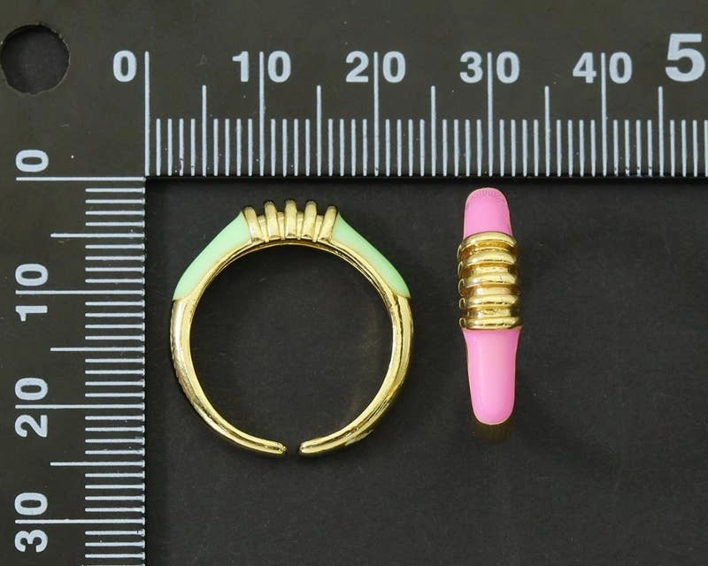 Enamel Gold Stacking Rings, Sku#X293
