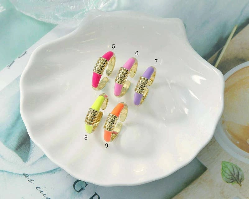 Enamel Gold Stacking Rings, Sku#X293