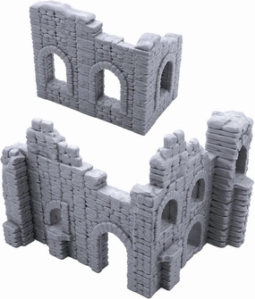 EnderToys Battle Ruined Walls, Terrain Scenery for Tabletop 28mm Miniatures Wargame, 3D Printed and Paintable