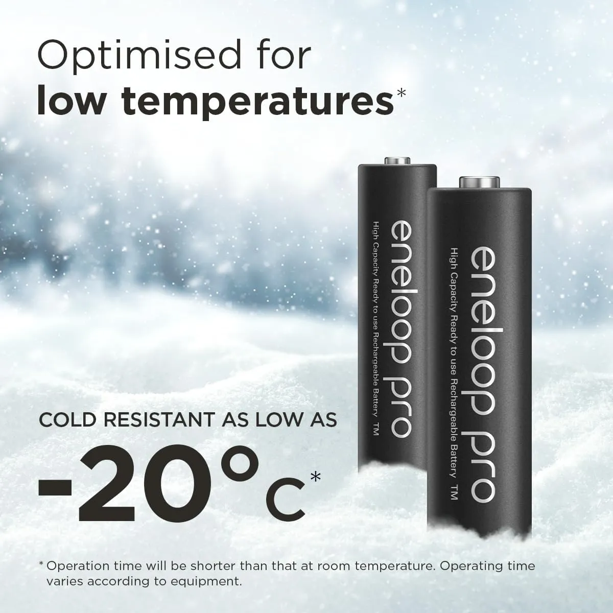 eneloop Panasonic pro | Ready-to-Use Ni-MH Batteries, AA/Mignon, 4 Pieces Included, min. 2500 mAh, 500 Charging Cycles, Low self-Discharge in The Package Without Plastics, Black