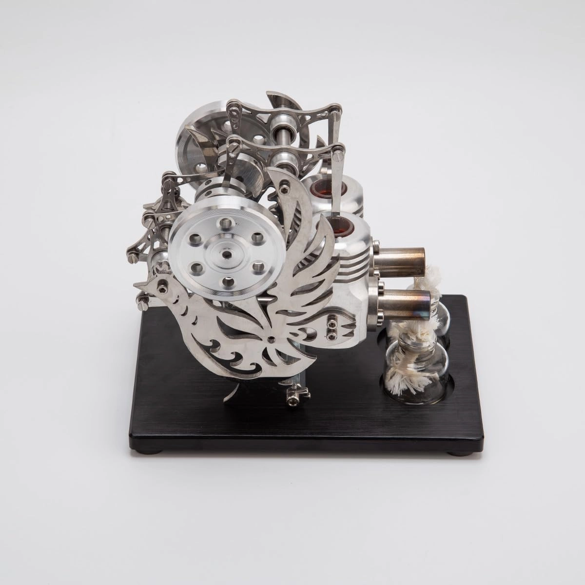 Engine Model Kits, Dual-Piston Hot Air Stirling Engine Kit for Adults, Dual-Piston Engine Motor Model Educational Physics Experiment STEM Model