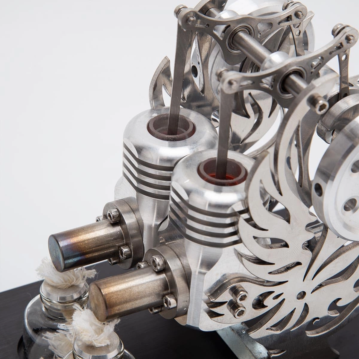 Engine Model Kits, Dual-Piston Hot Air Stirling Engine Kit for Adults, Dual-Piston Engine Motor Model Educational Physics Experiment STEM Model