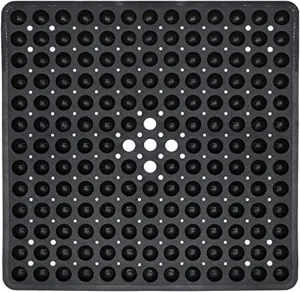 ENKOSI 21 x 21 inch Square Non-Slip Shower Mat – Anti-Slip Shower Mats for Inside Shower – Secure Grip for Shower Stall Floors – Quick-Dry with Drain Holes(21x21 Black)